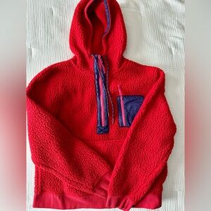 J. Crew Vintage Fleexe Red and Purple Women’s Fleece Jacket size M